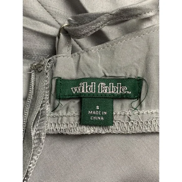 Wild Fable Gray Iridescent Satin Maxi Dress Adjustable Spaghetti Strap Small - Picture 11 of 12